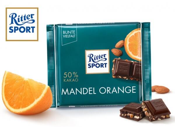 شکلات بادام و پرتقال ریتر اسپرت ۱۰۰گرم Ritter Sport Mandel Orange